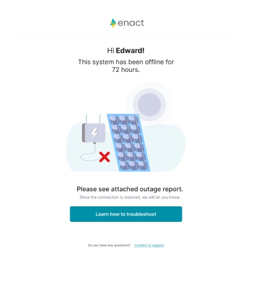 Enact Home customer outage report