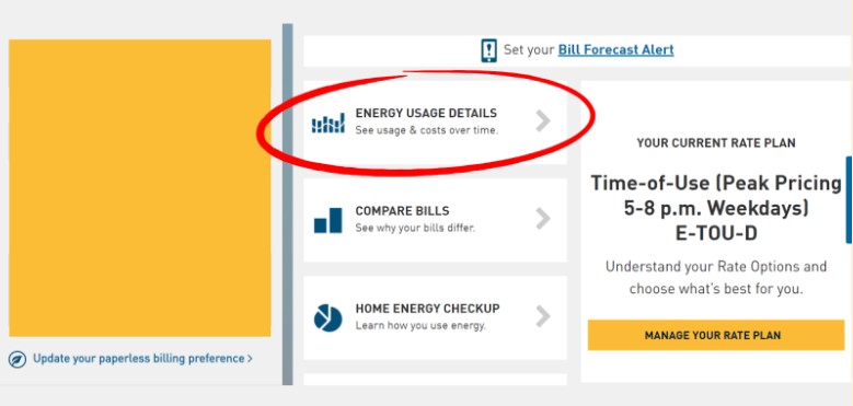 Find PGE Energy Usage Details to Download Green Button data for Enact Solar