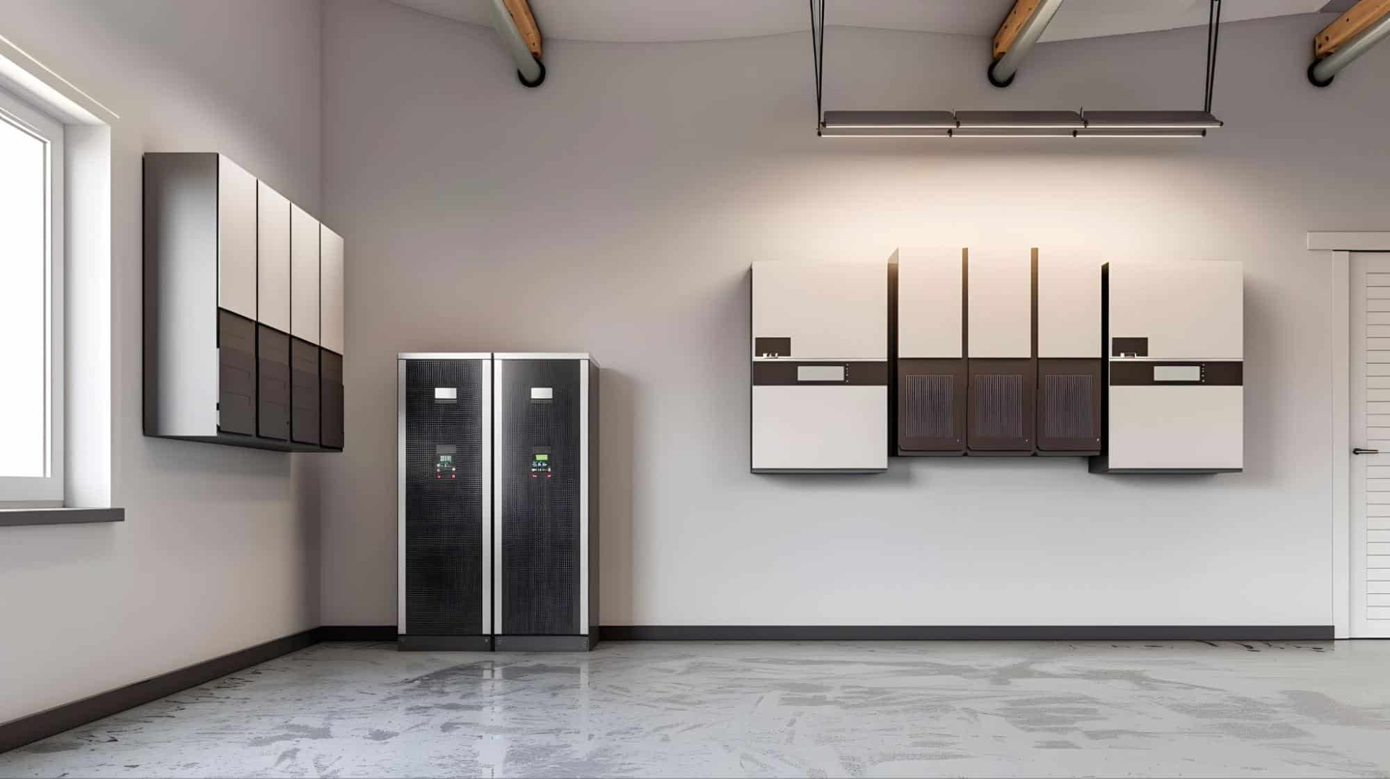 Battery storage system for a residential property.